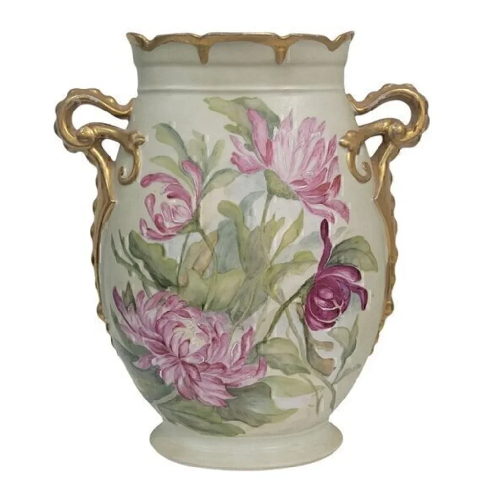 Antique Elite Limoges France Vase Floral Painted
